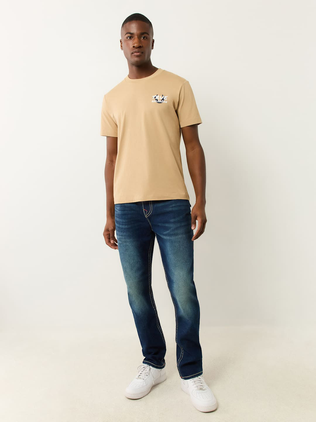 True Religion Men BIG T Geno Skinny Fit Dark Wash Jeans