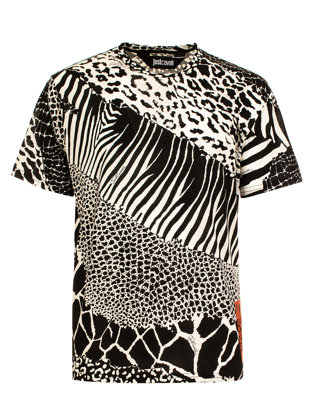 Just Cavalli Black Print Slim Fit T-Shirt
