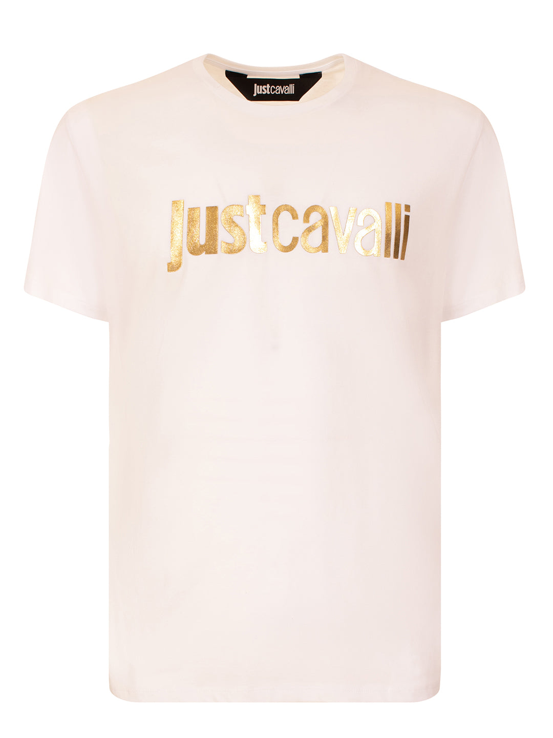 Just Cavalli Men White Printed Round Neck TShirt