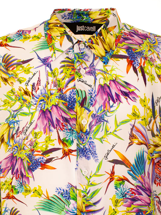 Just Cavalli Multi Floral Slim Fit Shirt