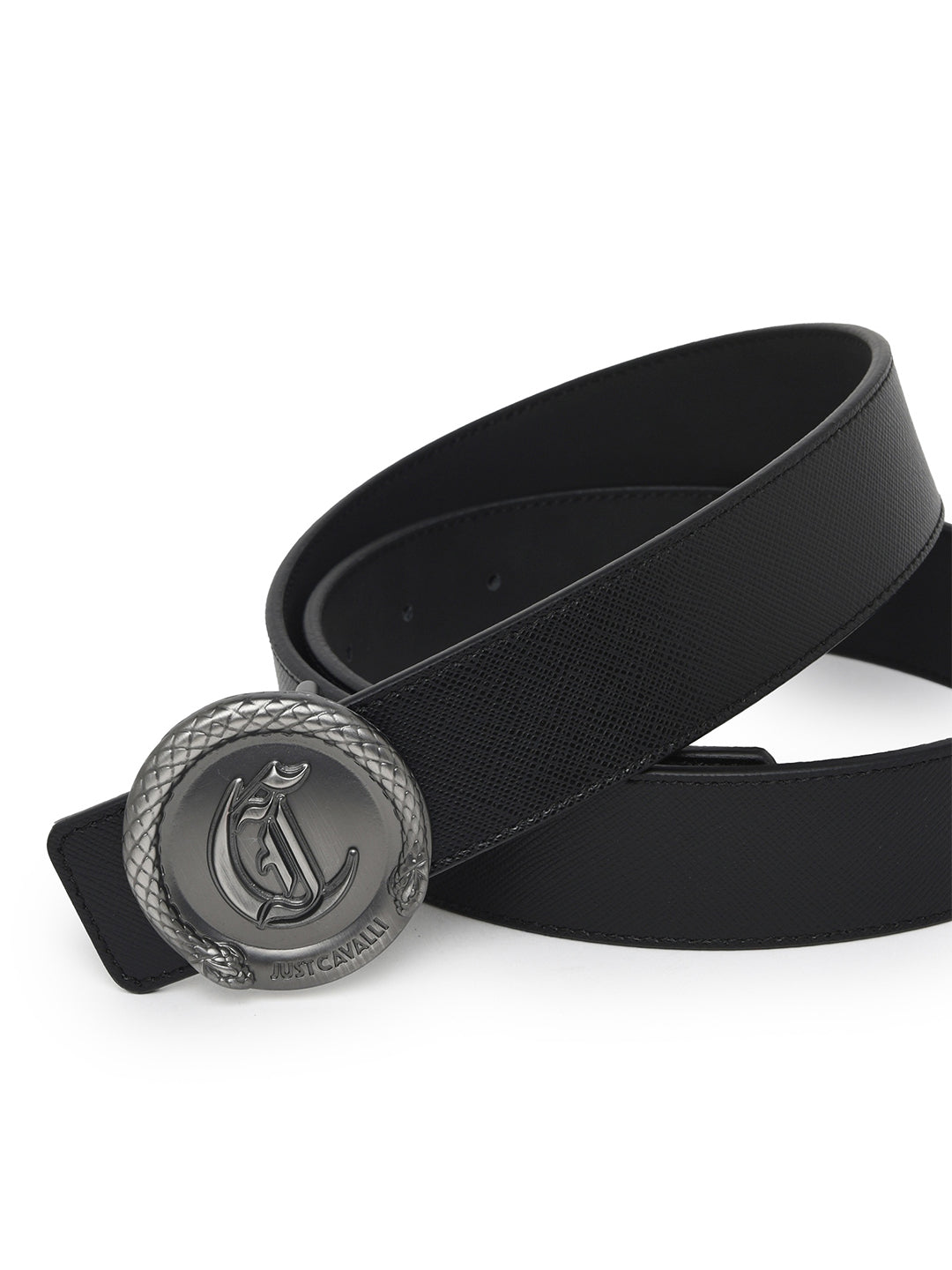 Just Cavalli Men Black Solid Belt