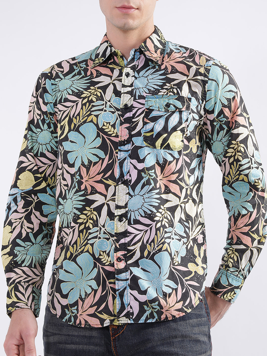 True Religion Multi Fashion Floral Print Regular Fit Shirt