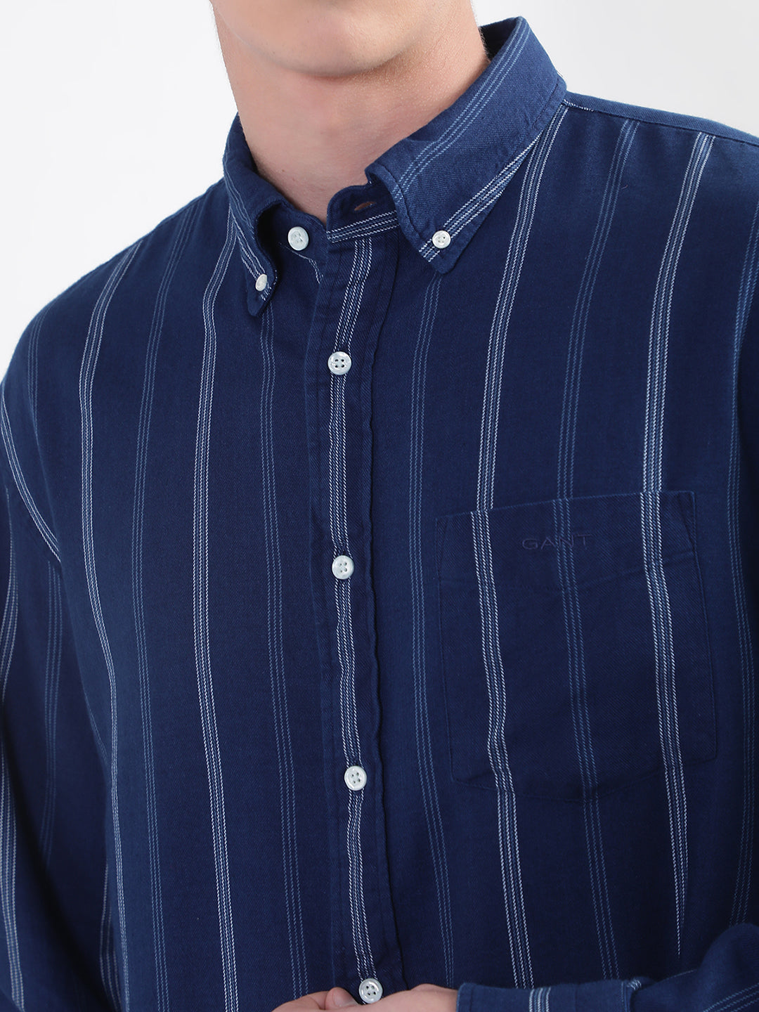 Gant Blue Striped Relaxed Fit Shirt
