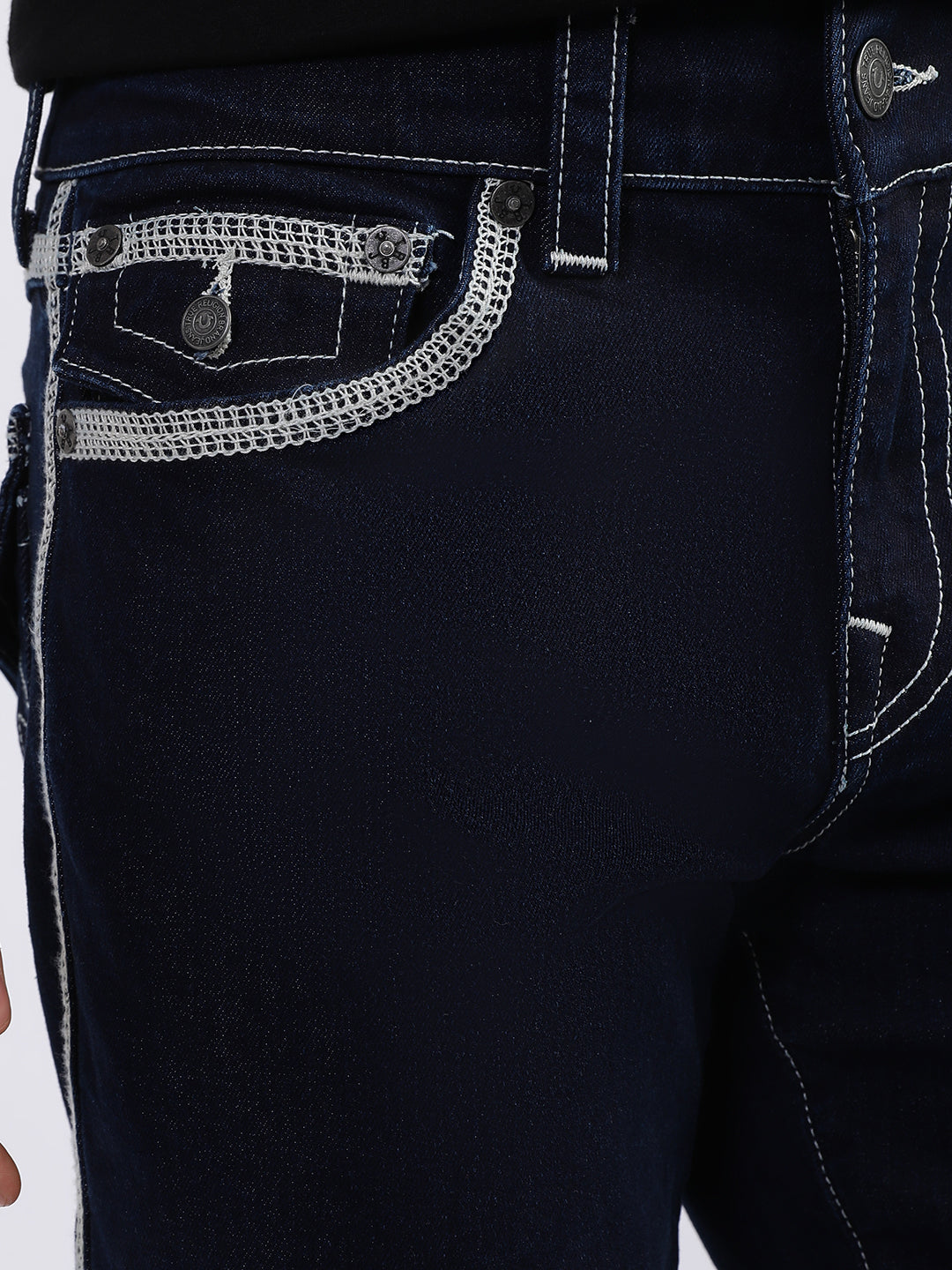 True Religion Men Black Solid Straight Fit Jeans