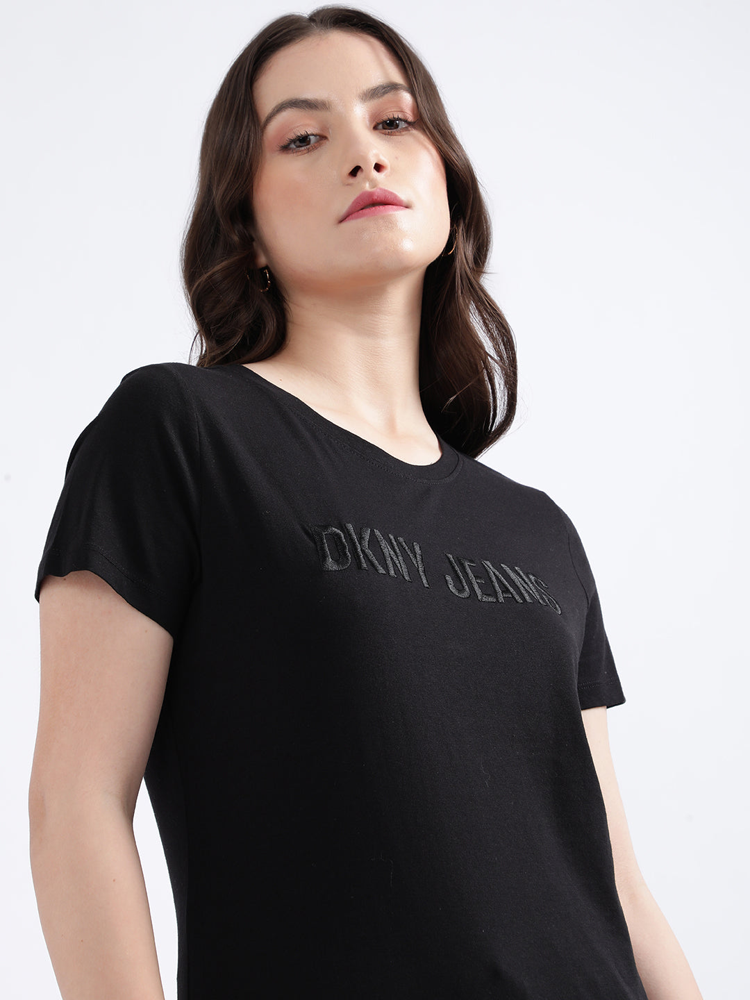 Dkny Black Fashion Logo Regular Fit T-Shirt