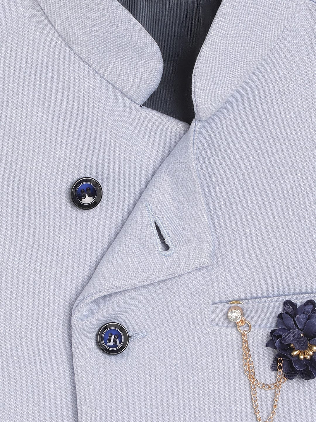 Blue Giraffe Boys Mandarin Collar Waist Coat