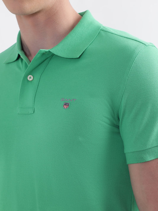 Gant Green Original Rugger Slim Fit Pique Polo T-Shirt