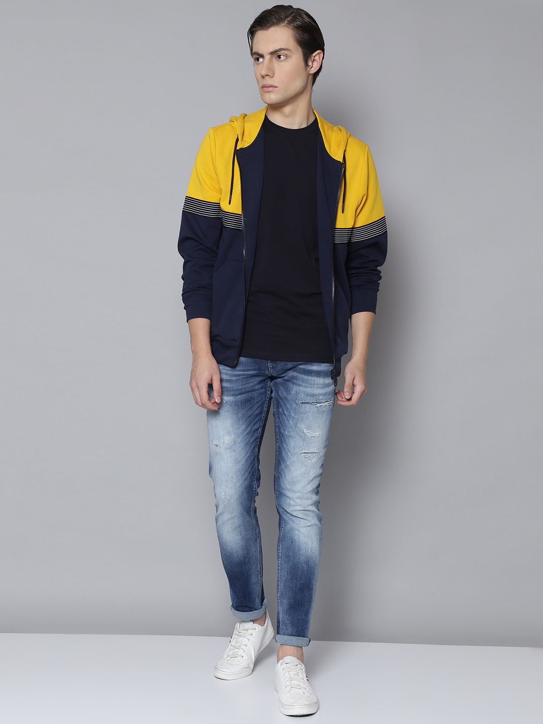 Antony Morato Men Yellow Solid Hooded Sweatshirt