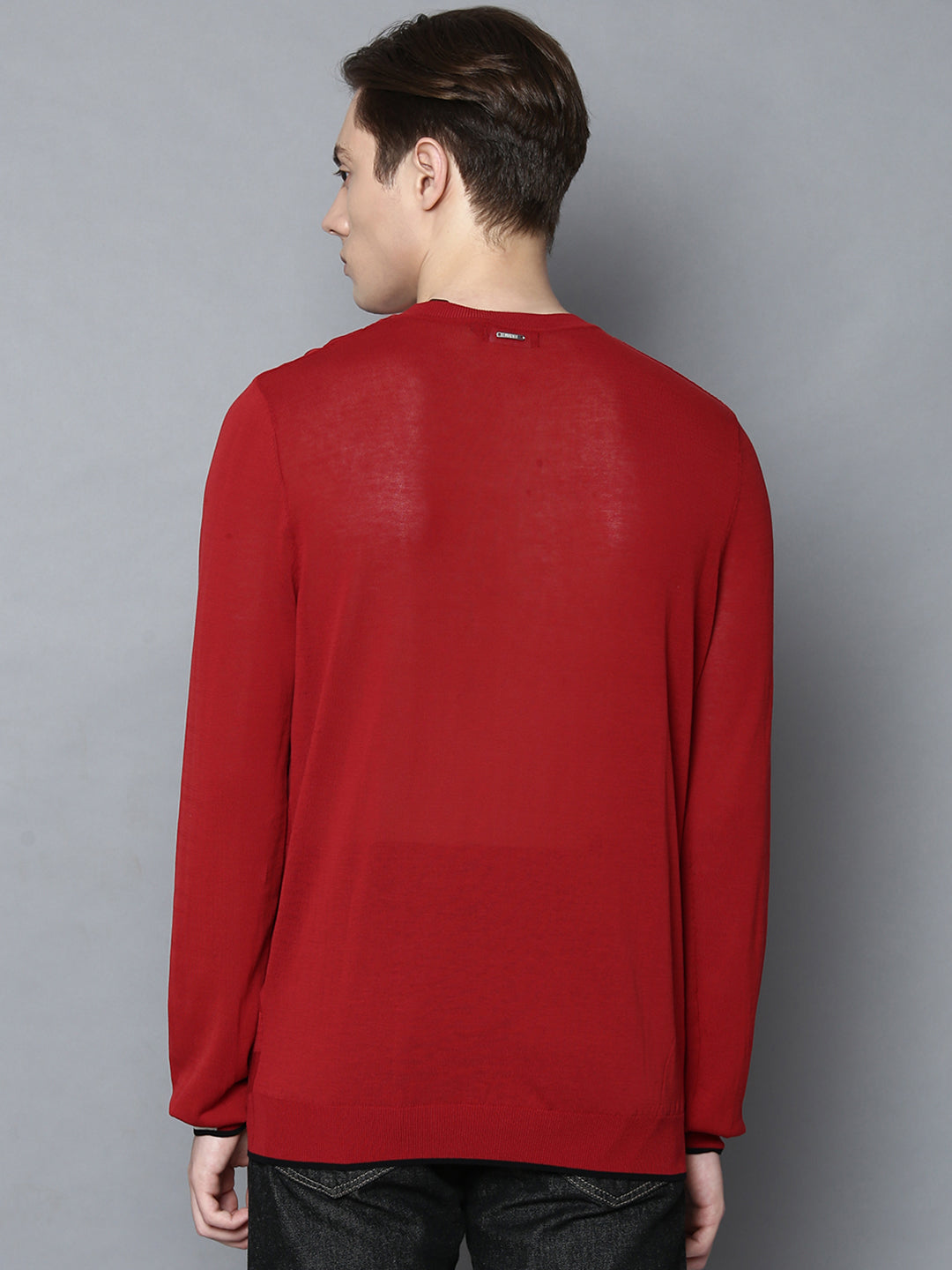 Antony Morato Men Red Solid Round Neck Sweater