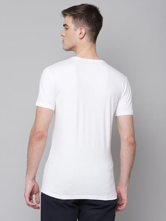 Antony Morato Men White Printed Round Neck TShirt