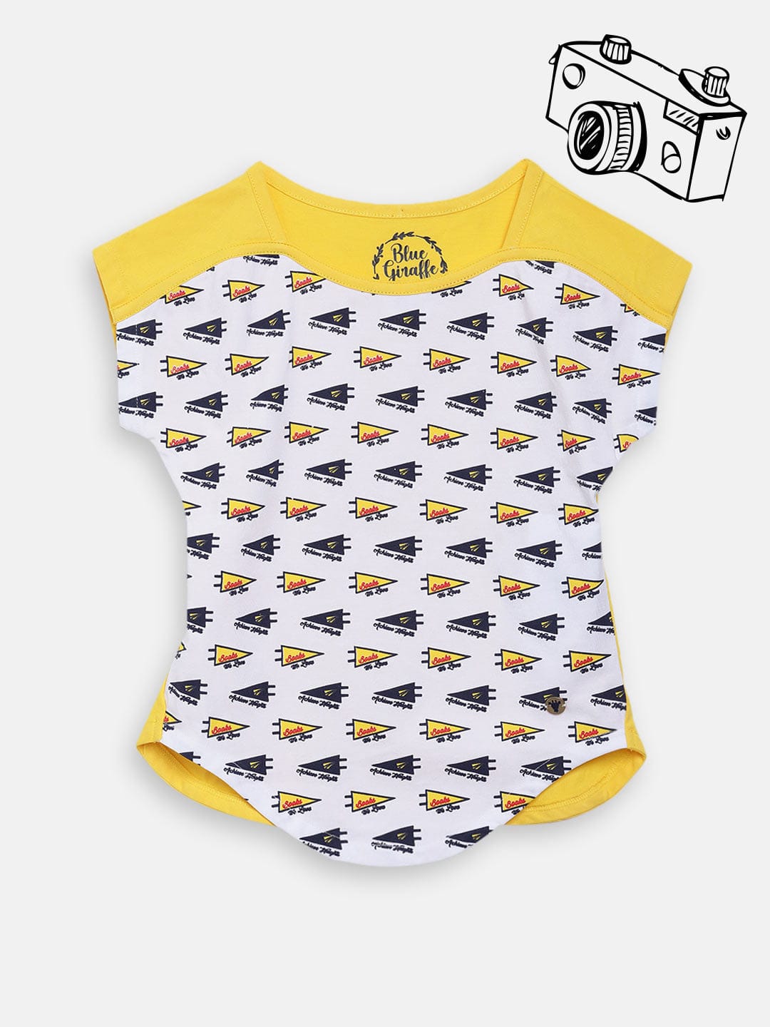 Blue Giraffe Girls Tshirt