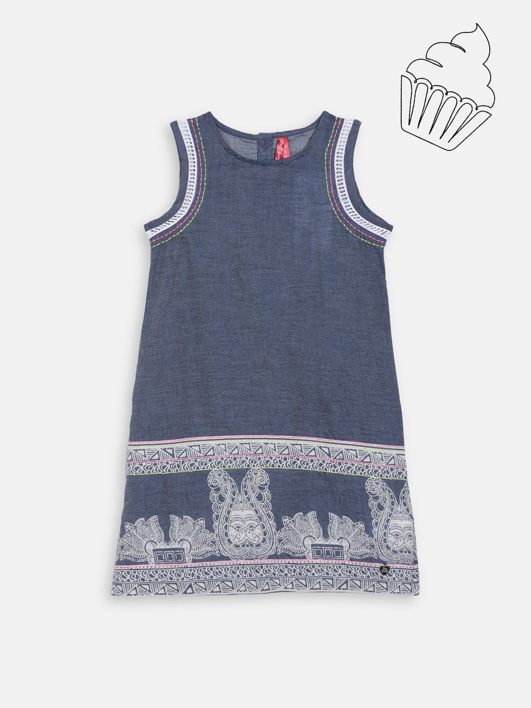 Blue Giraffe Girls Dress