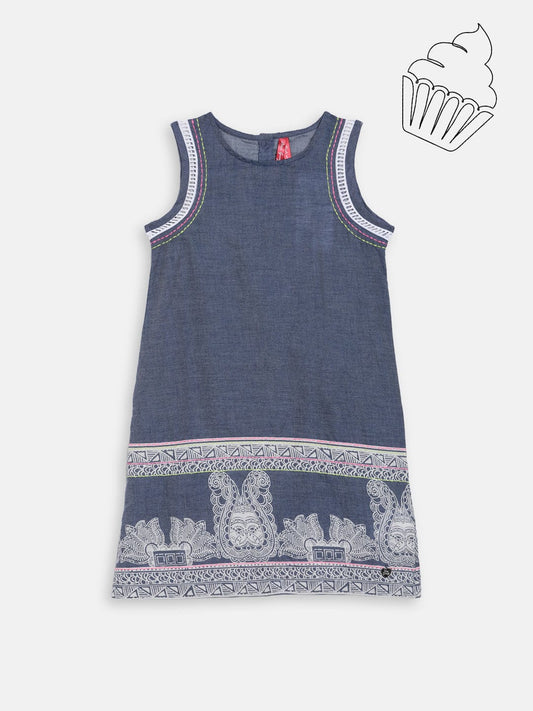 Blue Giraffe Girls Dress