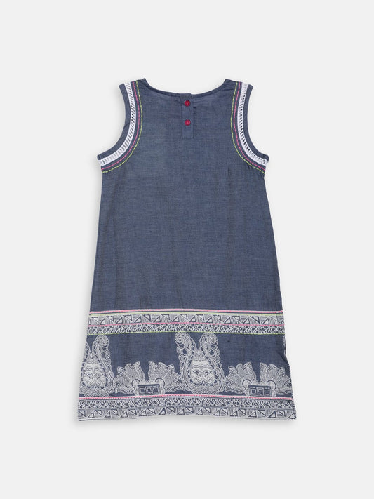 Blue Giraffe Girls Dress