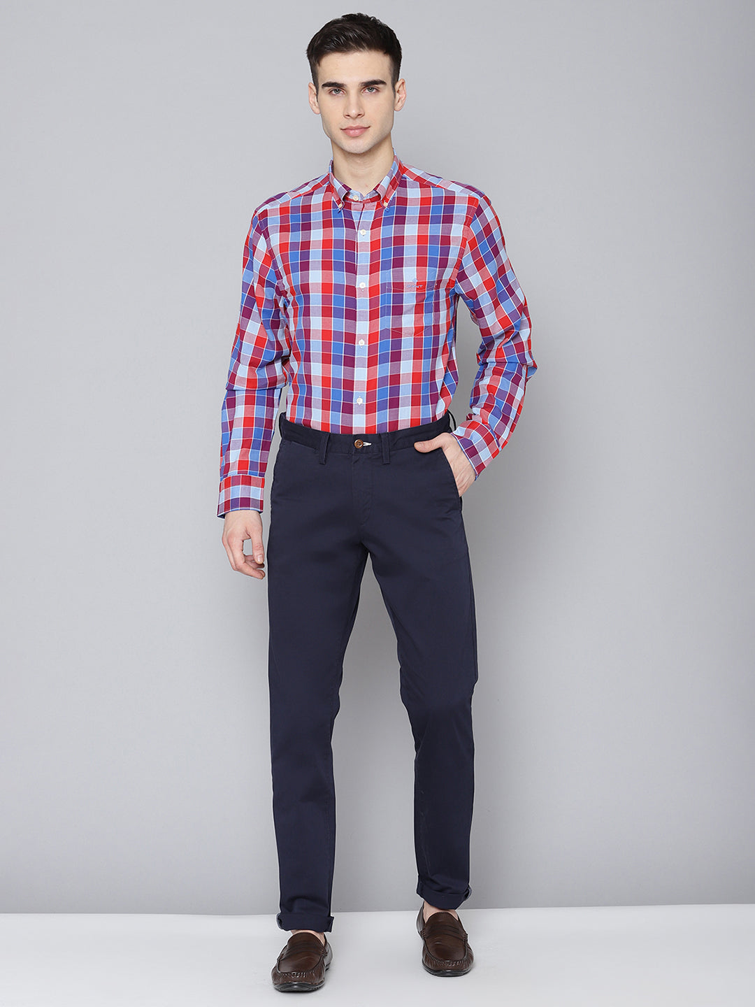 Gant Men Red Checked Collar Shirt
