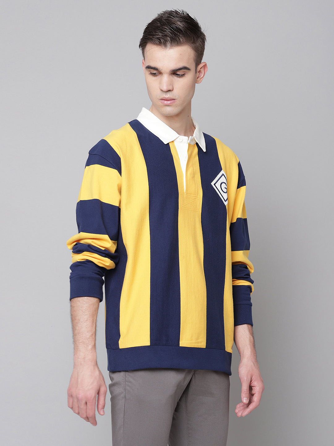 Gant Men Yellow Striped Polo TShirt