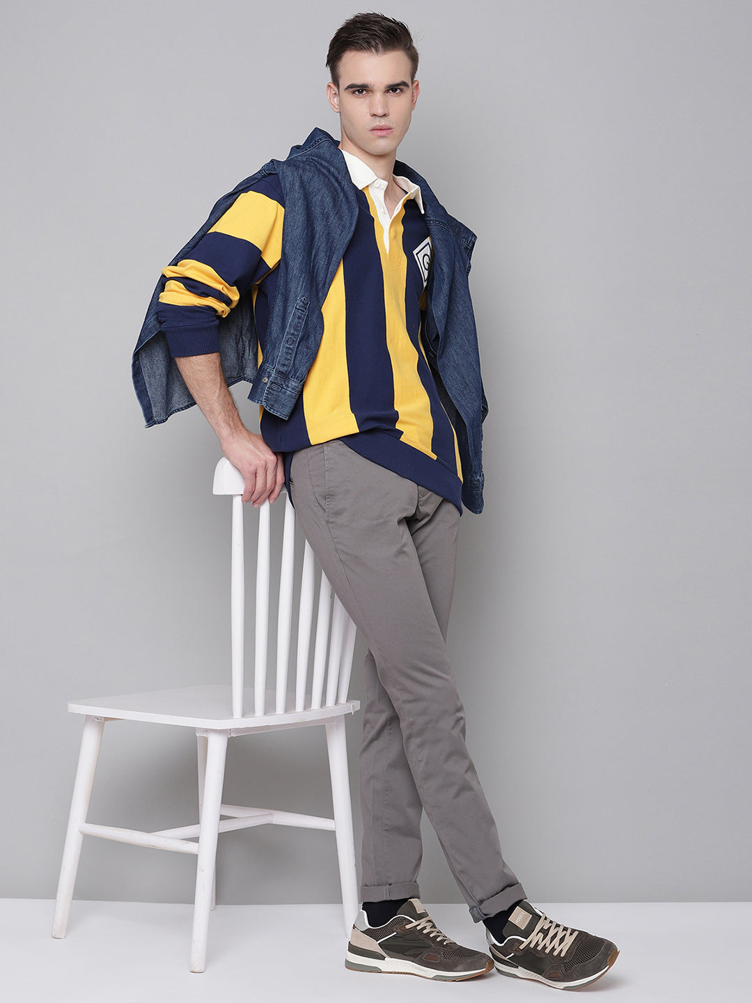 Gant Men Yellow Striped Polo TShirt