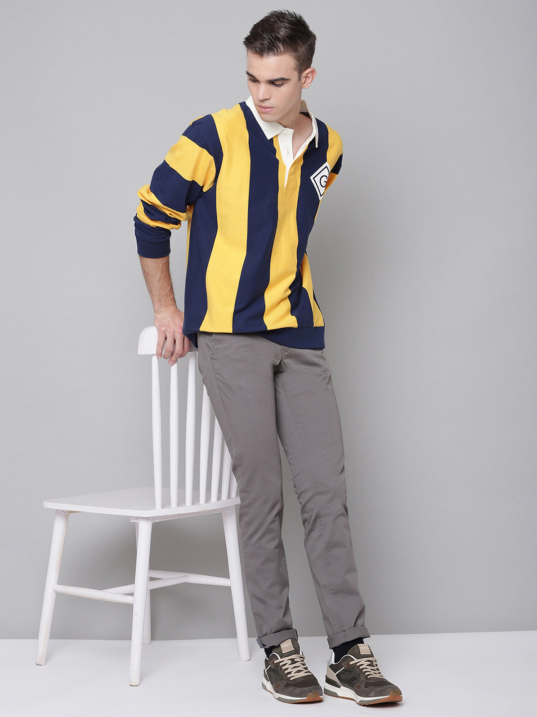 Gant Men Yellow Striped Polo TShirt