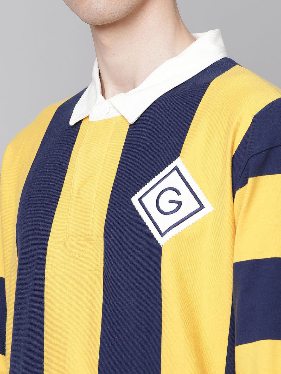 Gant Men Yellow Striped Polo TShirt