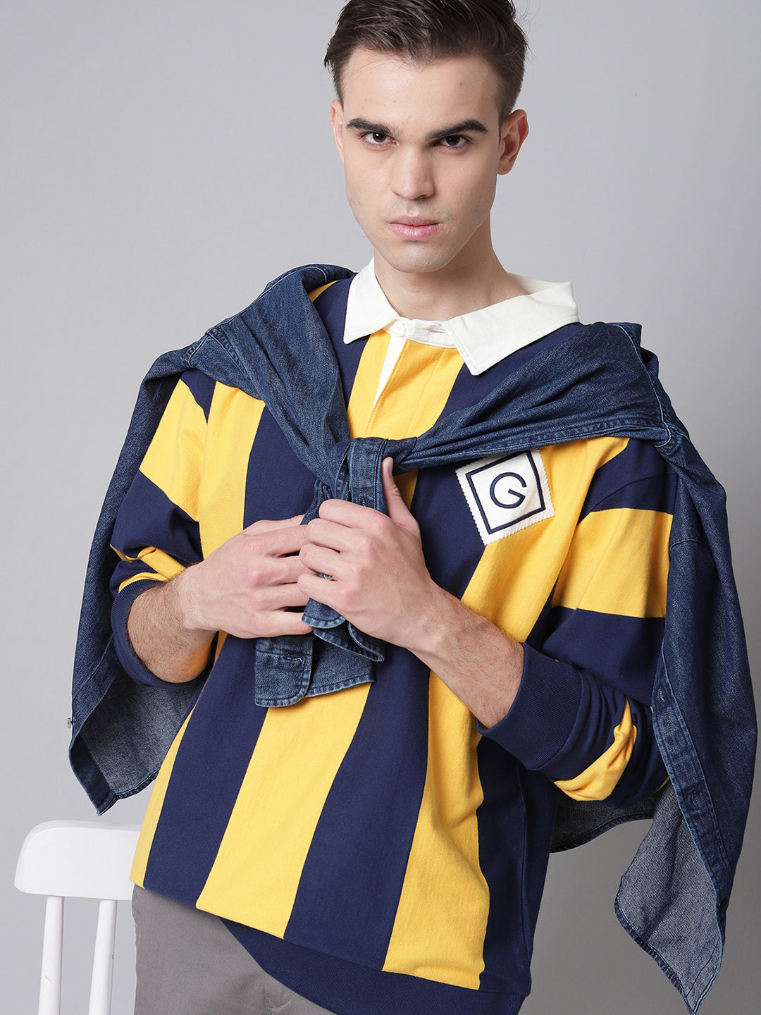 Gant Men Yellow Striped Polo TShirt