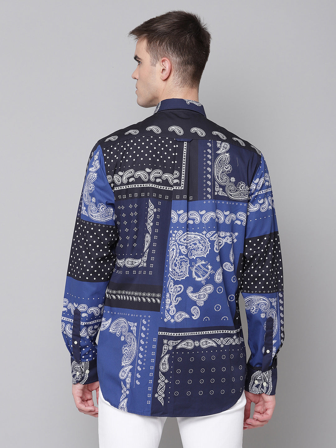 Gant Blue Printed Regular Fit Shirt