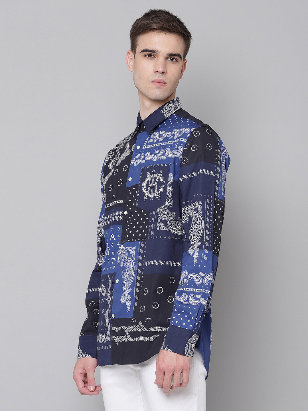 Gant Blue Printed Regular Fit Shirt