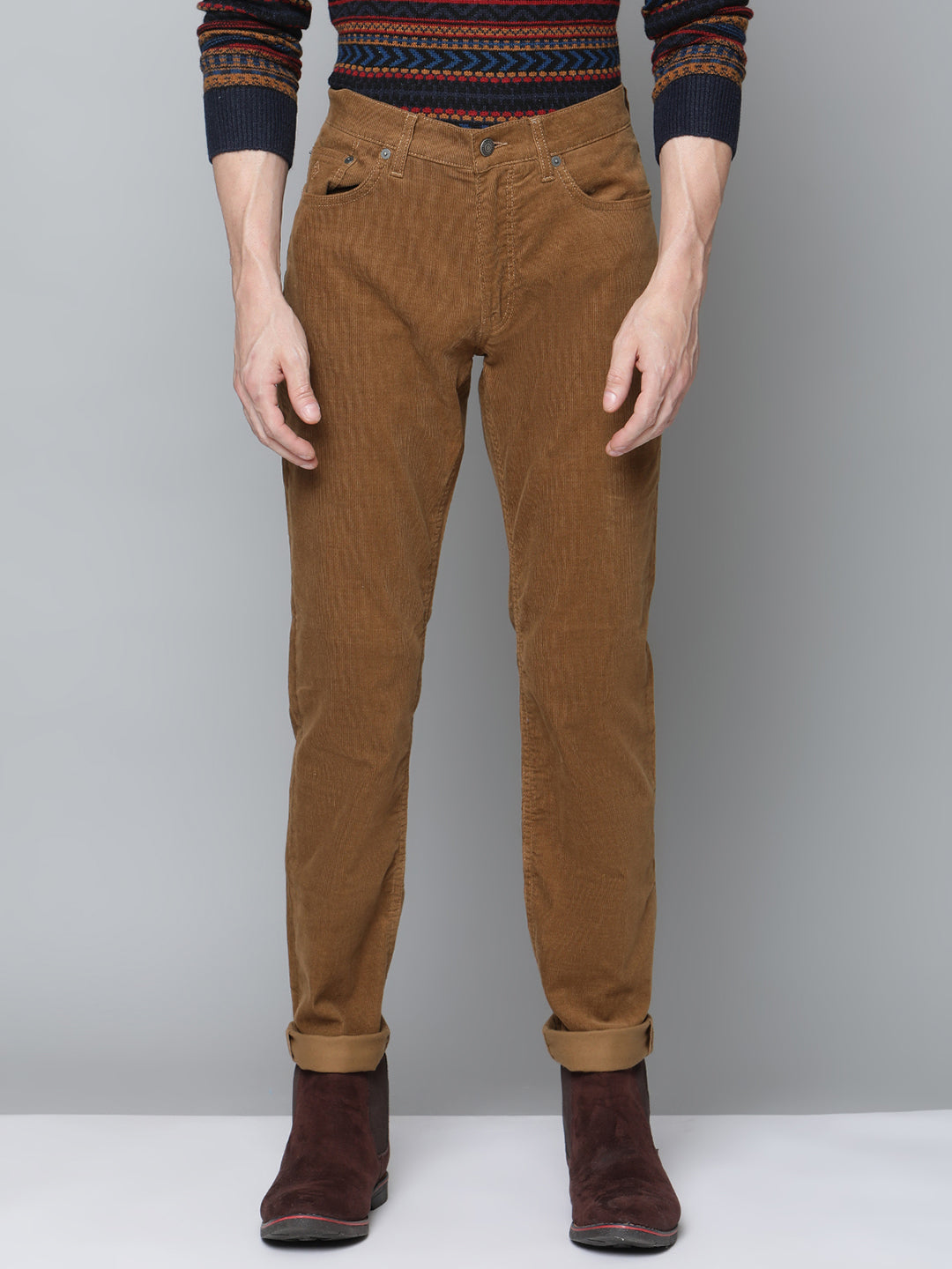 Gant Men Orange Solid Slim Fit Trouser