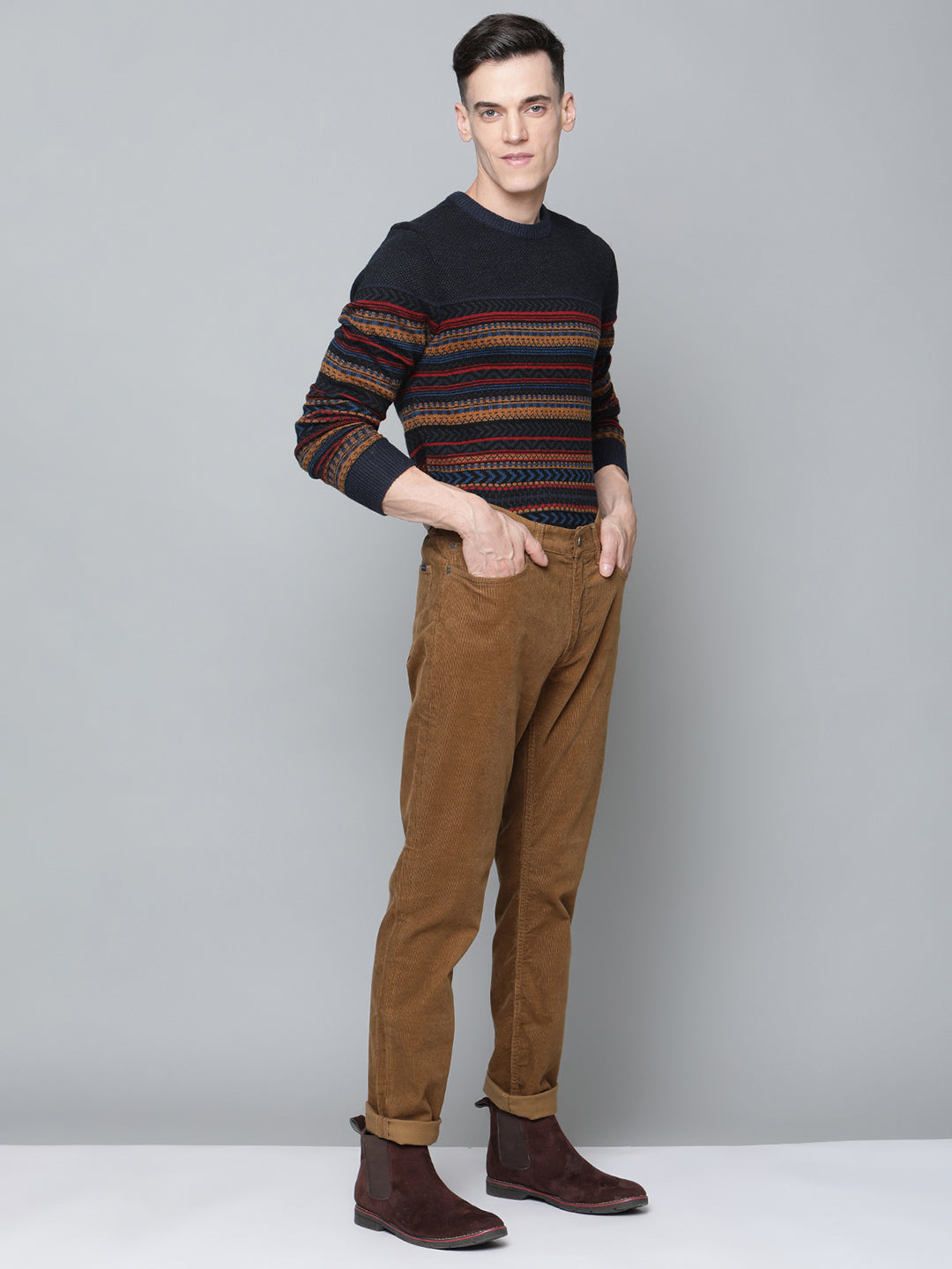 Gant Men Orange Solid Slim Fit Trouser