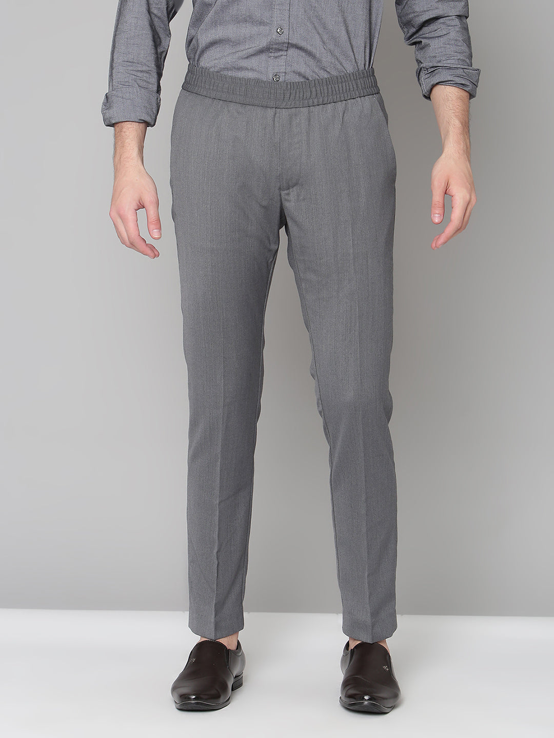 Gant Men Grey Solid Slim Fit Trouser