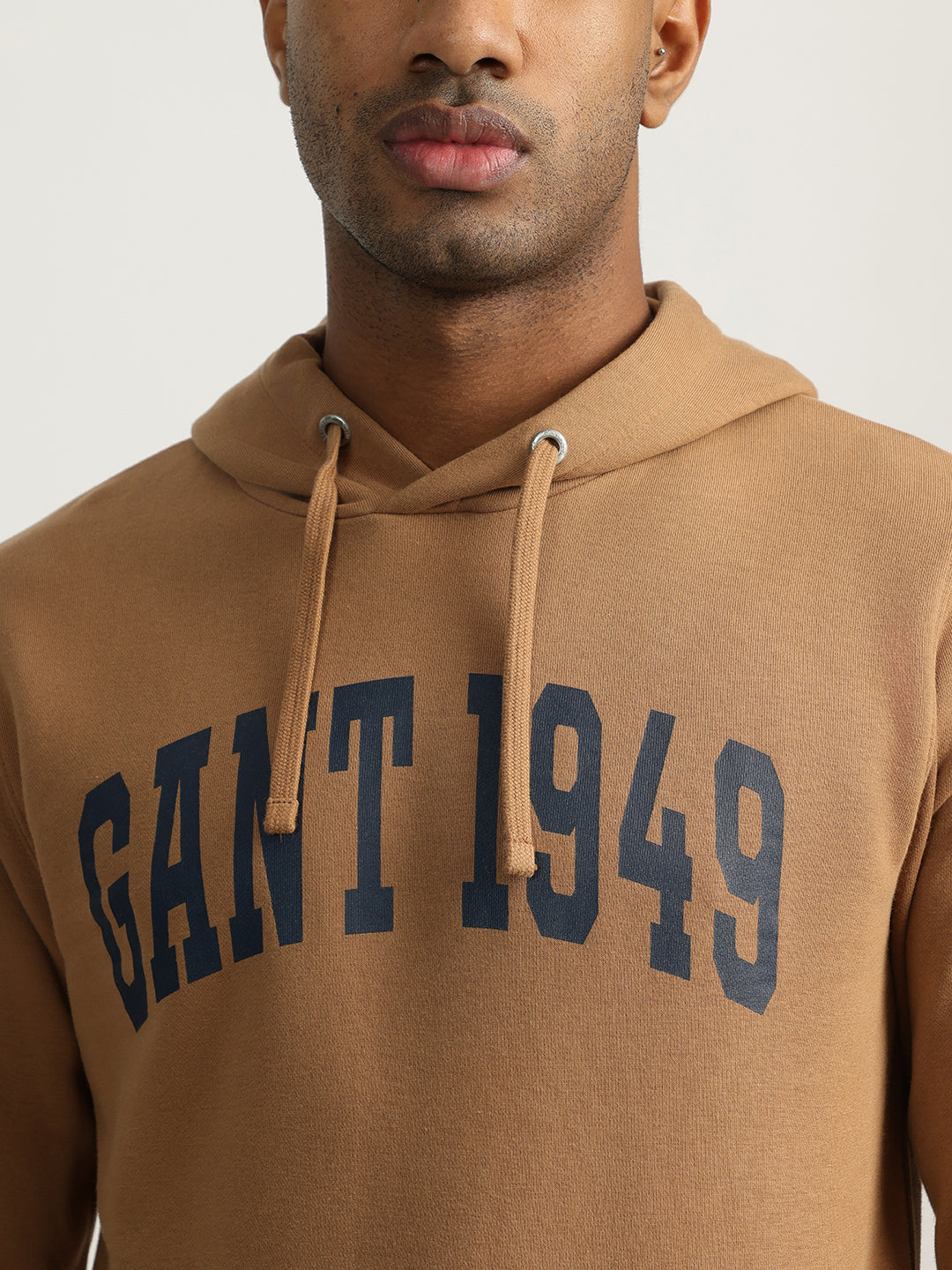 Gant Men Red Solid Hooded Sweatshirt