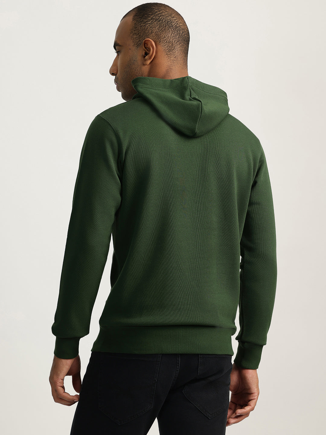 Gant Men Green Solid Hooded Sweatshirt