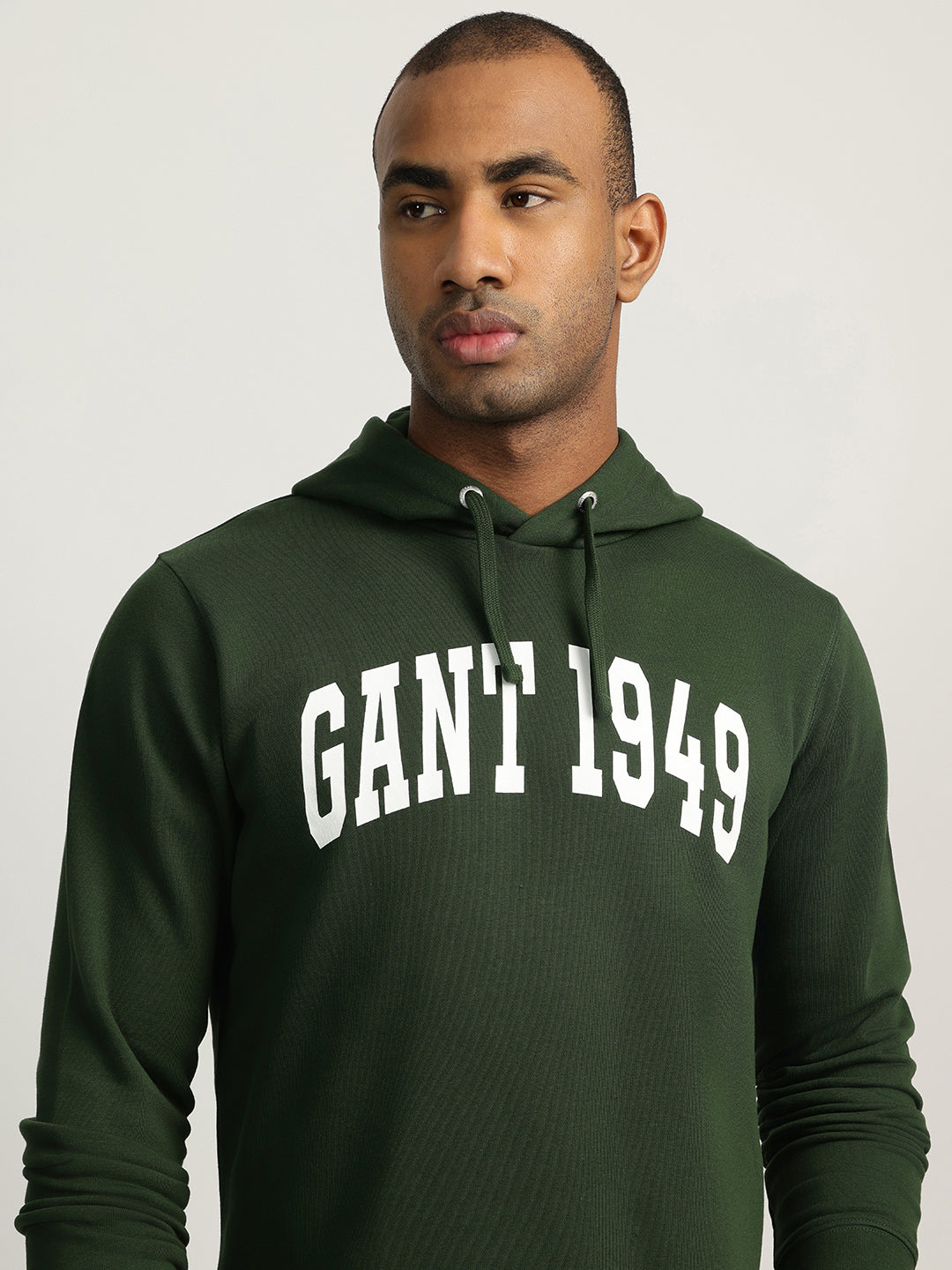 Gant Men Green Solid Hooded Sweatshirt