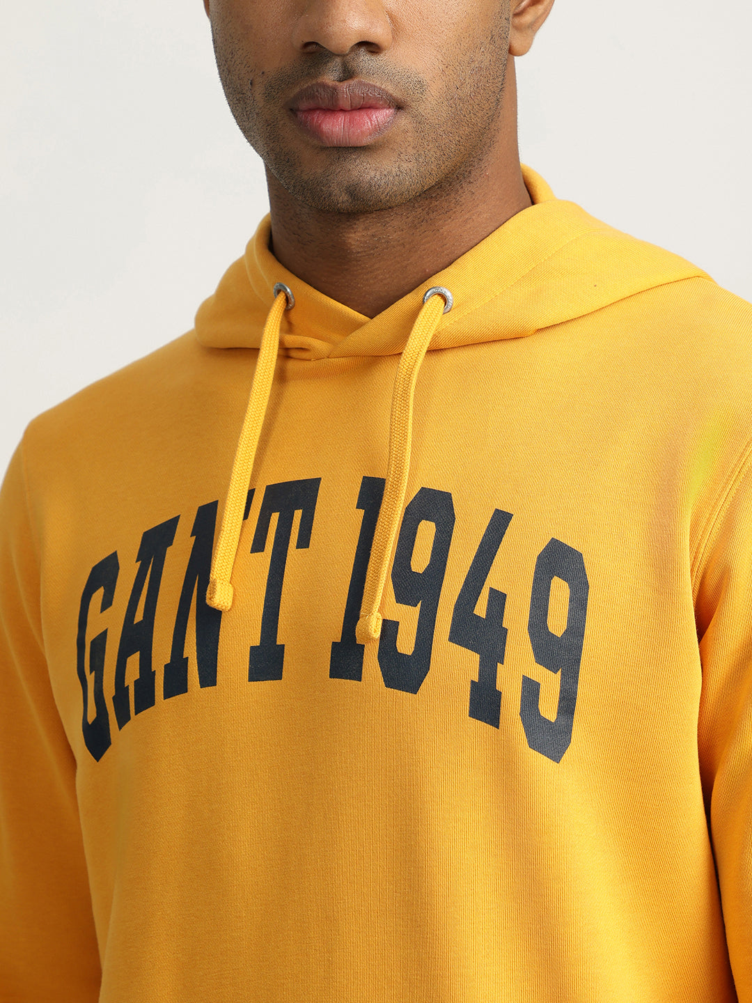 Gant Men Gold Solid Hooded Sweatshirt