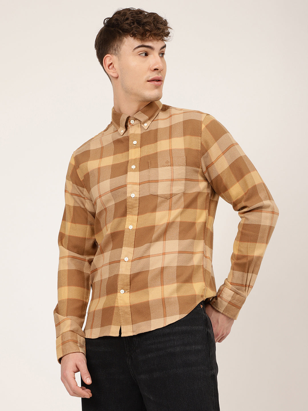 Gant Brown Checked Regular Fit Shirt