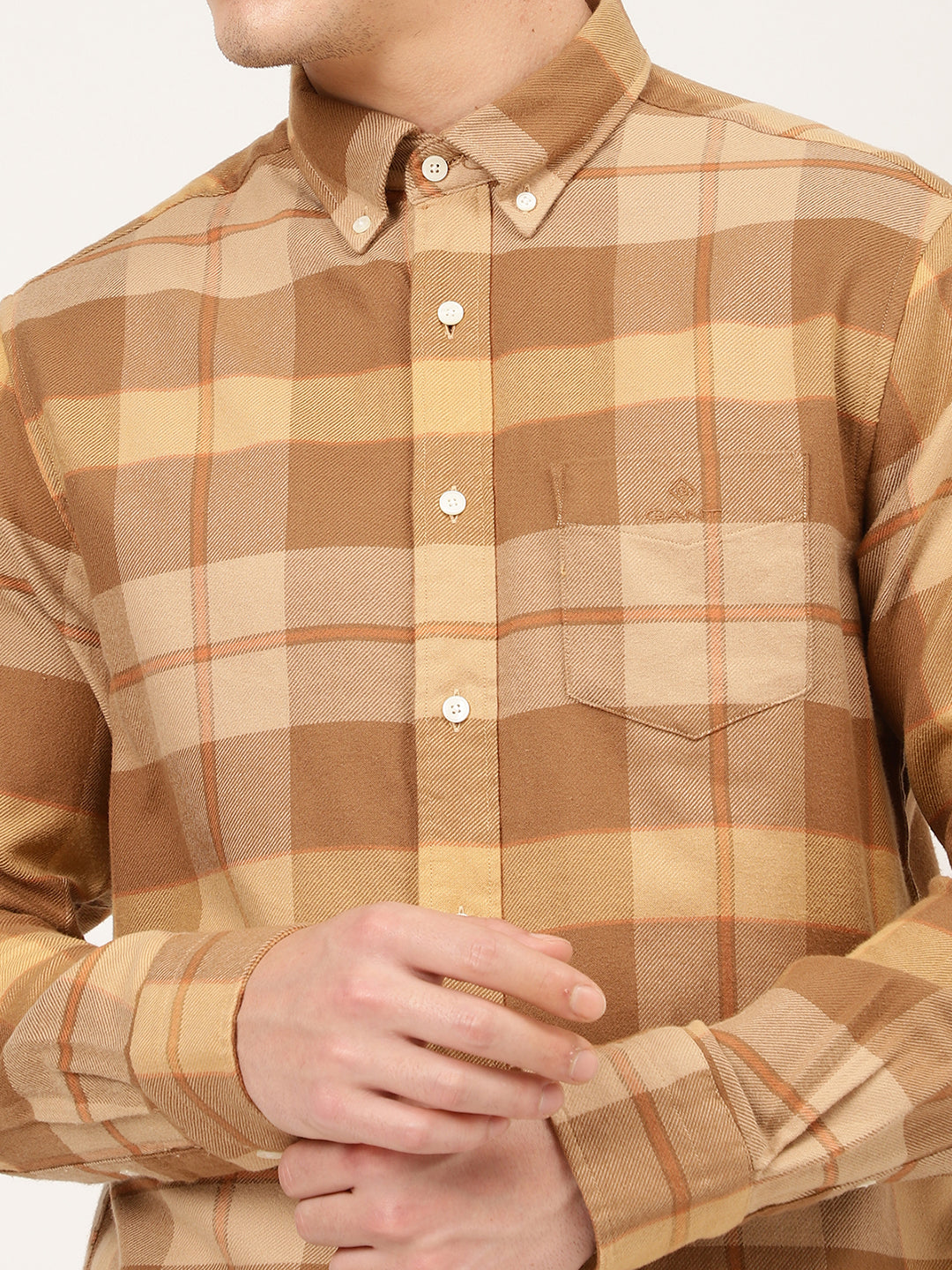 Gant Brown Checked Regular Fit Shirt