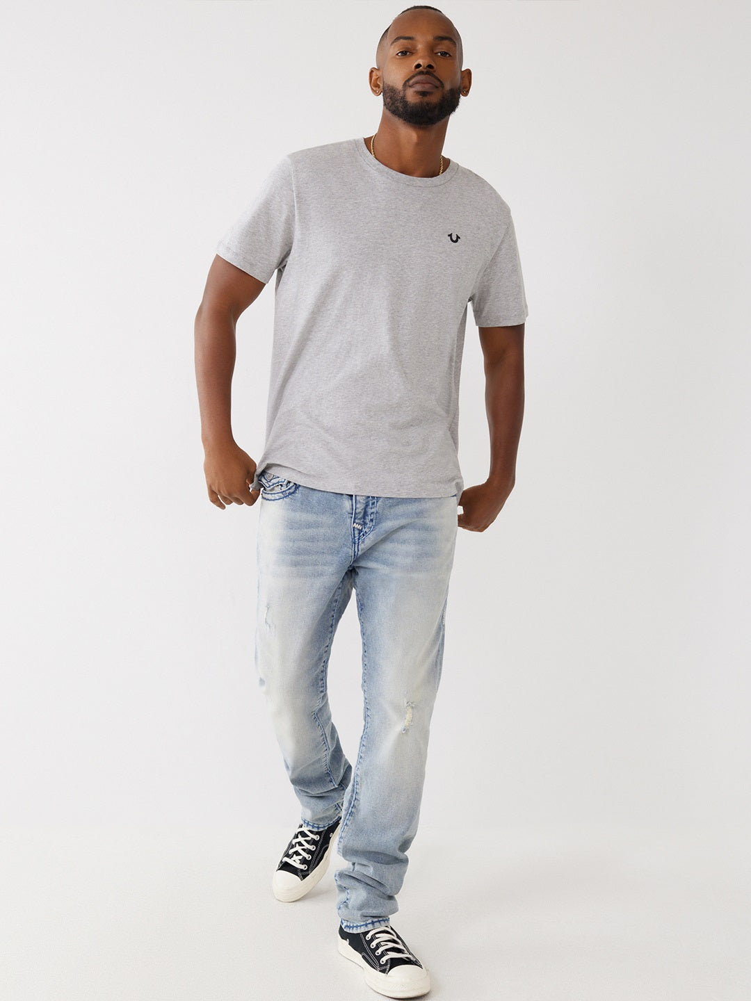 Shop True Religion Men Blue Washed Skinny Fit Jeans Online