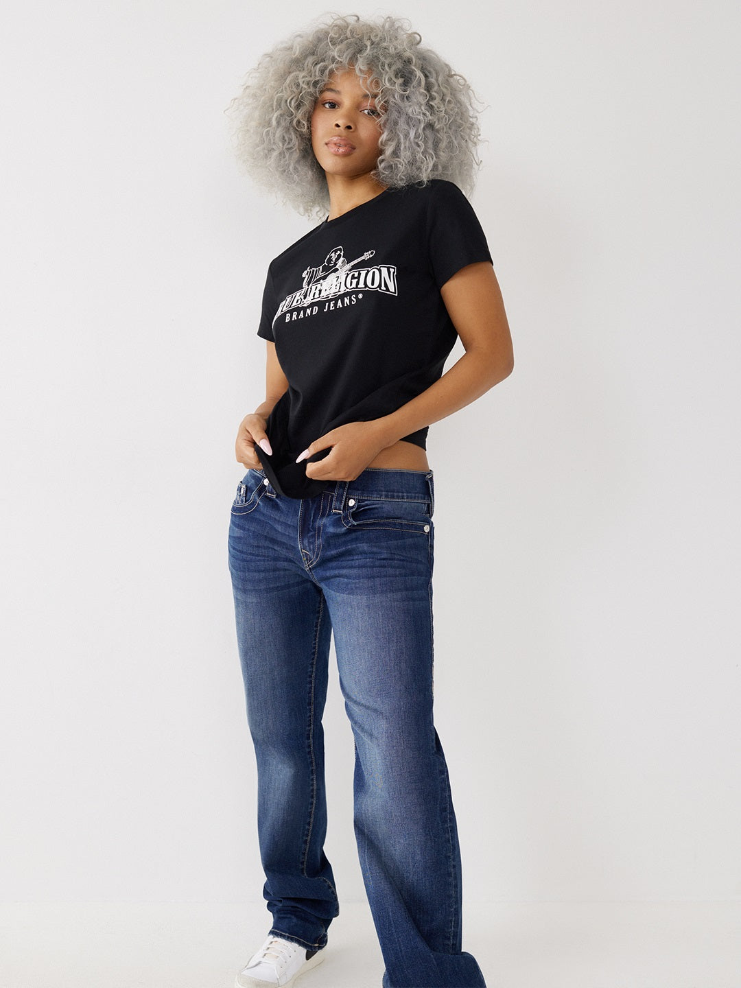 True Religion Black Logo Regular Fit T-Shirt