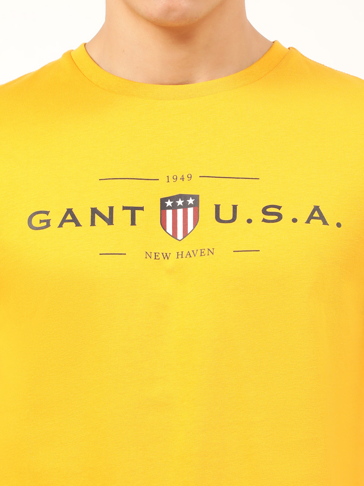 Gant Yellow Logo Regular Fit T-Shirt
