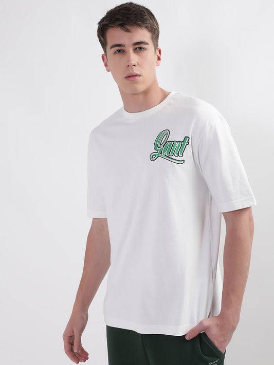 Gant White Logo Regular Fit T-Shirt