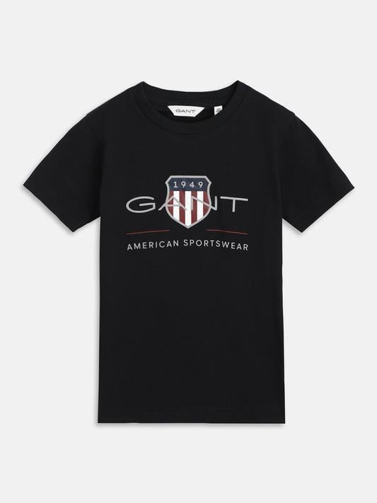 Gant Kids Black Logo Regular Fit T-Shirt