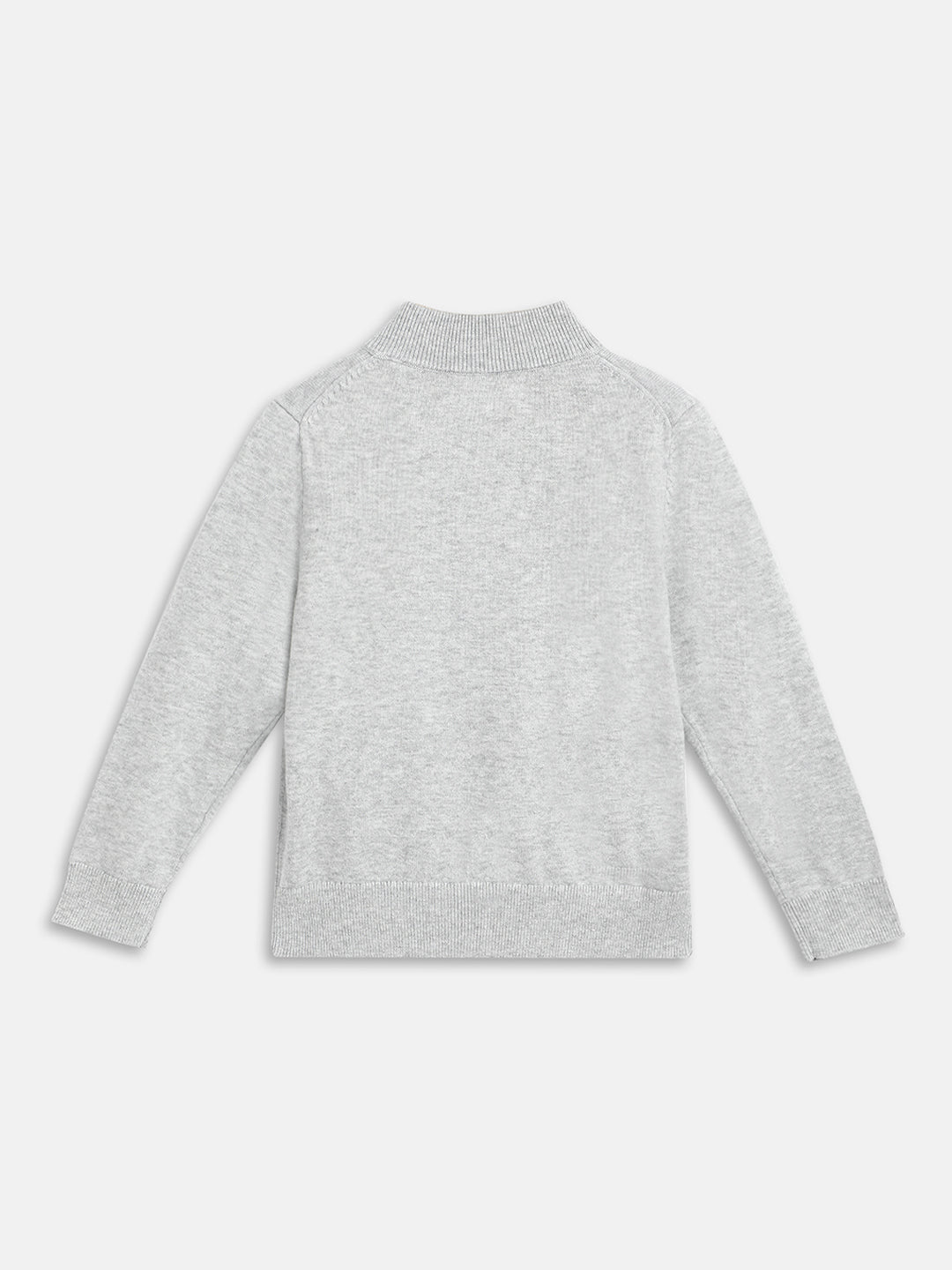 Gant Boys Grey Solid High Neck Sweater