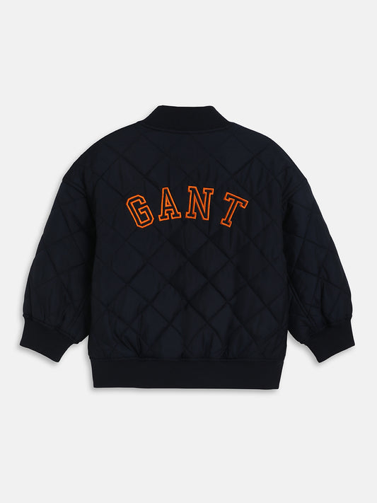 Gant Boys Blue Solid High Neck Jacket