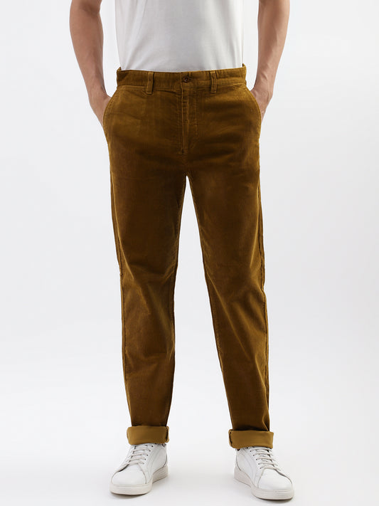 Gant Men Brown Solid Regular Fit Trouser