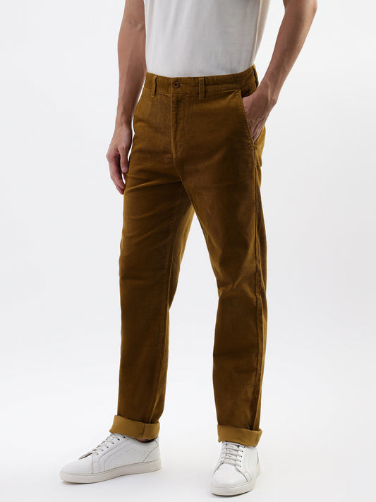 Gant Men Brown Solid Regular Fit Trouser