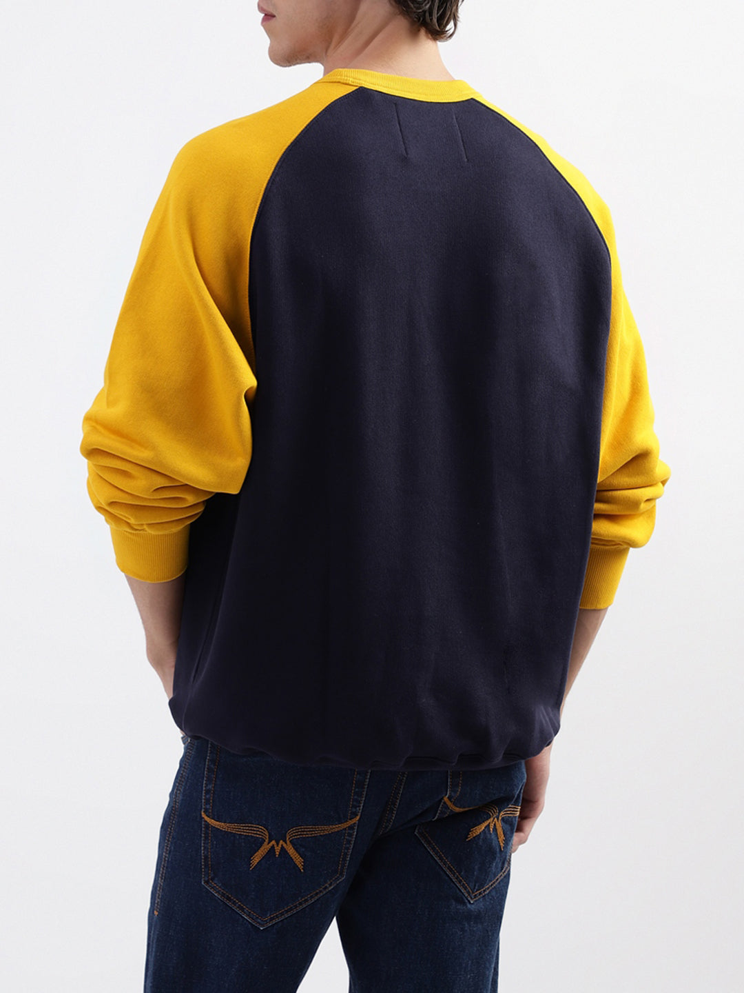 Gant Men Blue Colour Blocked Round Neck Sweatshirt