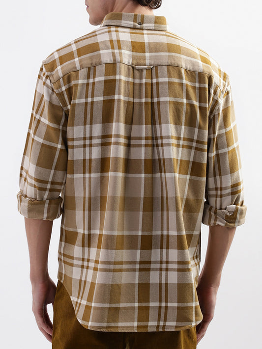 Gant Brown Checked Relaxed Fit Shirt
