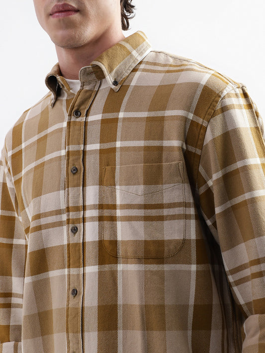 Gant Brown Checked Relaxed Fit Shirt