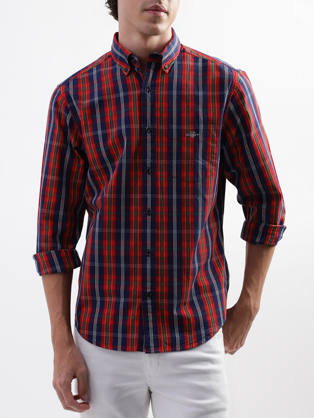 Gant Blue Checked Regular Fit Shirt