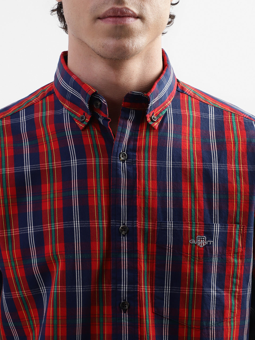 Gant Blue Checked Regular Fit Shirt