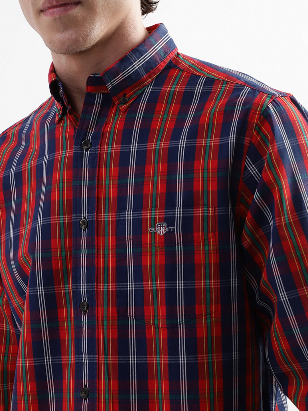 Gant Blue Checked Regular Fit Shirt